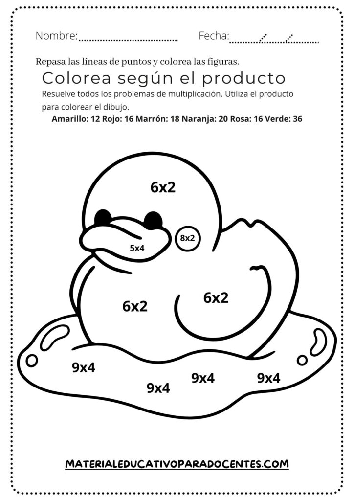 cuadernillo de Colorear y Multiplicar pdf