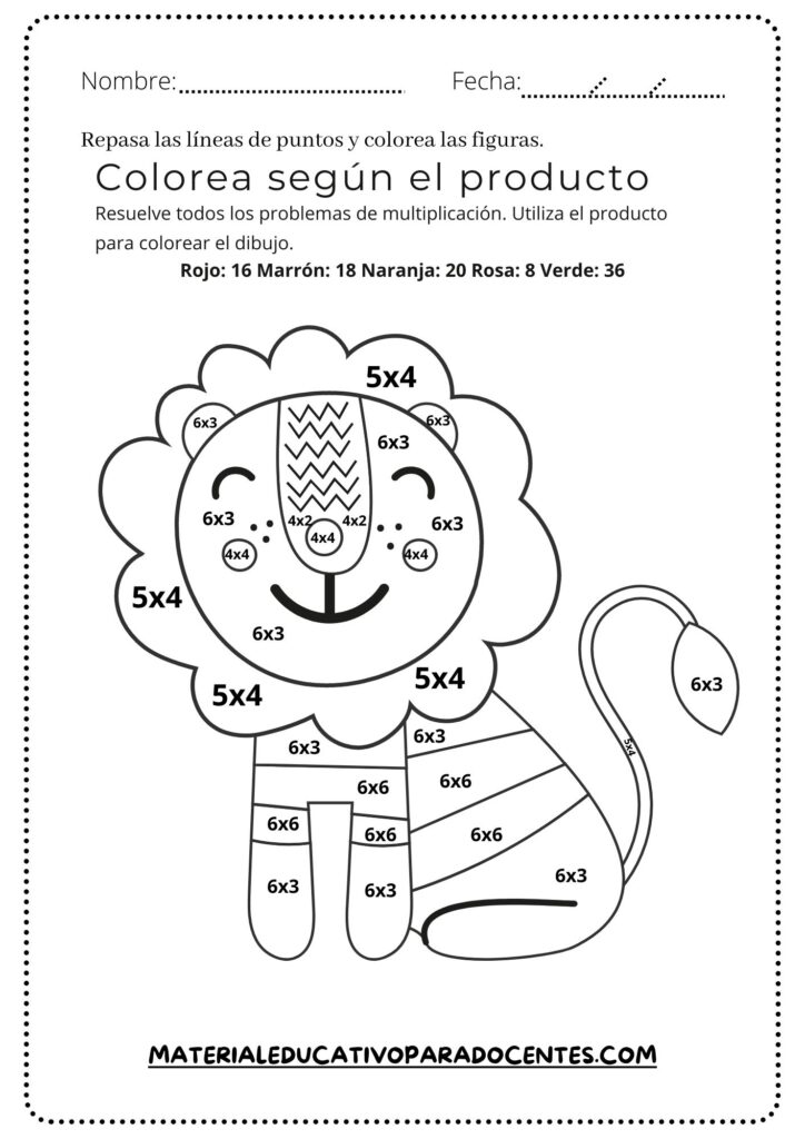 cuadernillo de Colorear y Multiplicar pdf