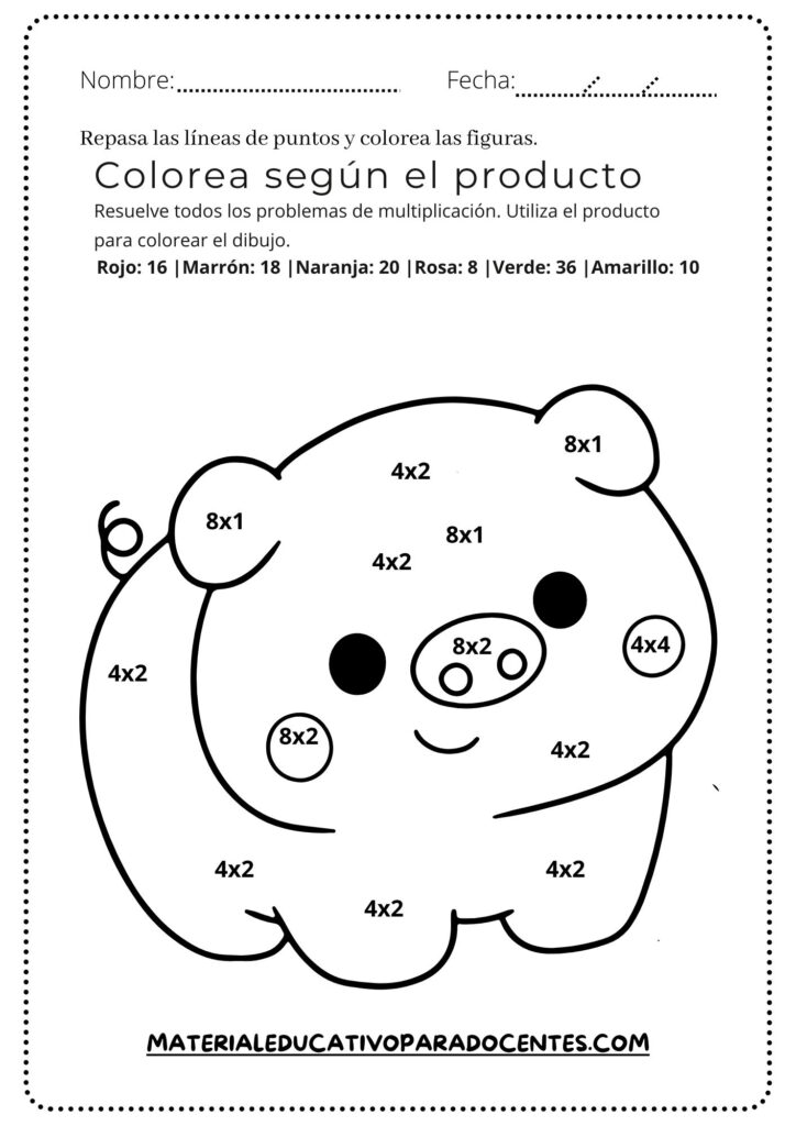 cuadernillo de Colorear y Multiplicar pdf