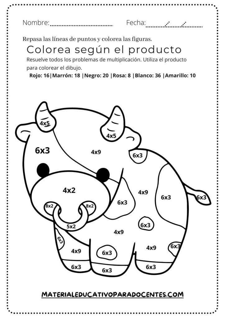 Colorear y Multiplicar